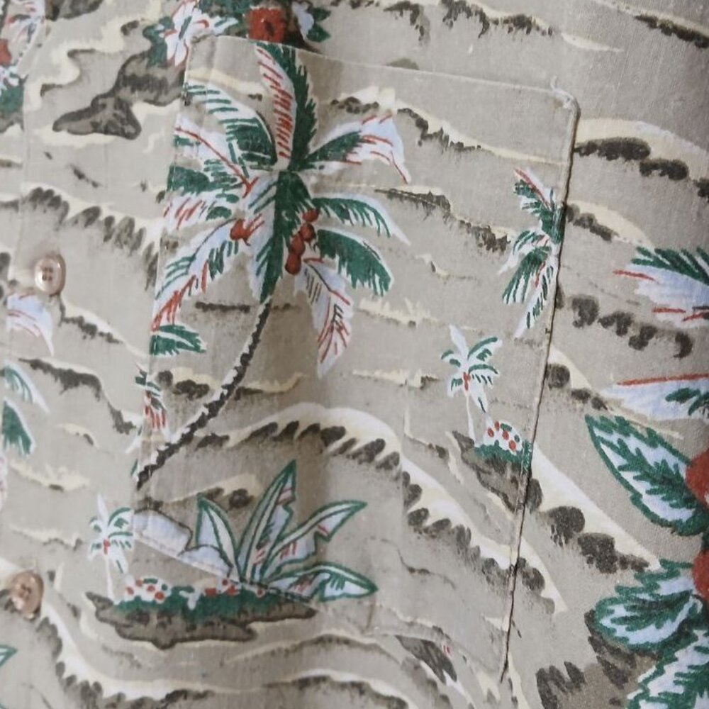 Vintage Hawaiian Aloha Shirt USA Made 100% Cotton Tropical Print Men’s L - Picture 7 of 11
